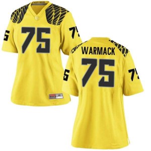 #75 Dallas Warmack Ducks Women's Football Game College Jersey Gold