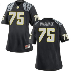 #75 Dallas Warmack University of Oregon Women's Football Replica Football Jersey Black