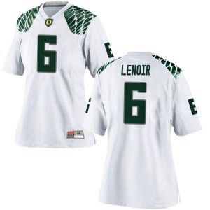 #6 Deommodore Lenoir Oregon Ducks Women's Football Replica Embroidery Jerseys White