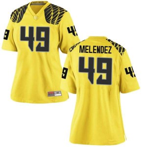 #49 Devin Melendez Oregon Women's Football Game Official Jerseys Gold