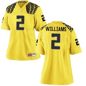 #2 Devon Williams Oregon Ducks Women's Football Game Embroidery Jerseys Gold