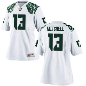 #13 Dillon Mitchell Oregon Women's Football Game Stitched Jersey White