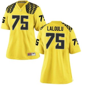#75 Faaope Laloulu Oregon Ducks Women's Football Game Stitched Jersey Gold