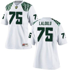 #75 Faaope Laloulu Oregon Women's Football Replica Embroidery Jersey White