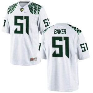 #51 Gary Baker University of Oregon Women's Football Game Embroidery Jerseys White