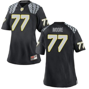 #77 George Moore Oregon Women's Football Replica Football Jersey Black