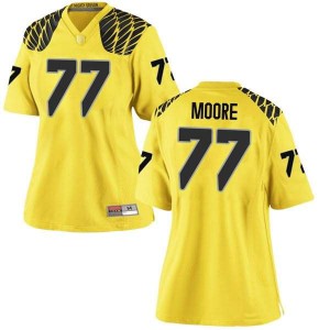 #77 George Moore Oregon Ducks Women's Football Replica Official Jerseys Gold