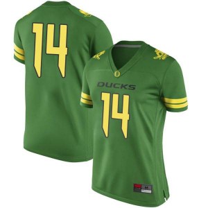 #14 Haki Woods Jr. Oregon Ducks Women's Football Game University Jerseys Green