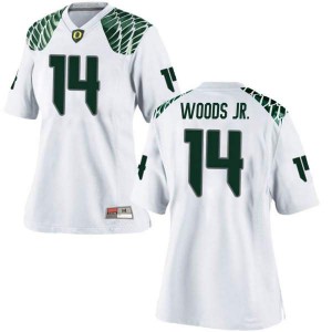 #14 Haki Woods Jr. UO Women's Football Game Player Jerseys White