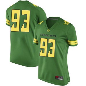#93 Isaia Porter UO Women's Football Game Official Jersey Green