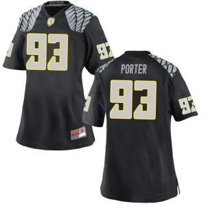 #93 Isaia Porter UO Women's Football Replica Embroidery Jersey Black