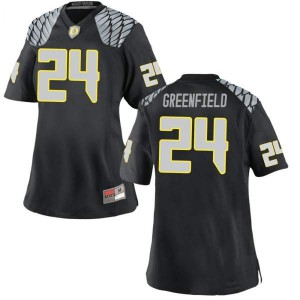 #24 JJ Greenfield Oregon Ducks Women's Football Game Alumni Jerseys Black