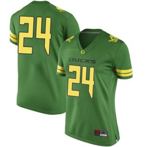 #24 JJ Greenfield University of Oregon Women's Football Game High School Jersey Green