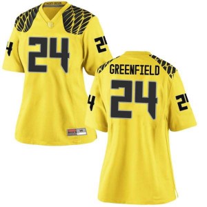 #24 JJ Greenfield Oregon Women's Football Replica High School Jerseys Gold