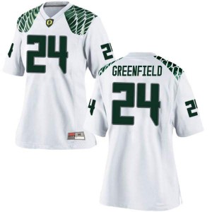 #24 JJ Greenfield Oregon Women's Football Replica Embroidery Jerseys White
