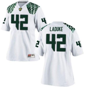 #42 Jackson LaDuke Oregon Ducks Women's Football Replica Stitched Jersey White