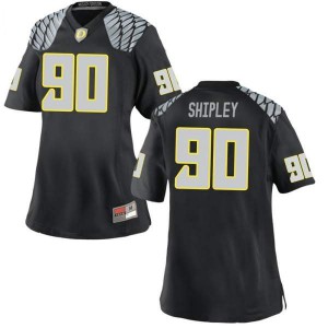 #90 Jake Shipley Oregon Ducks Women's Football Replica Alumni Jerseys Black