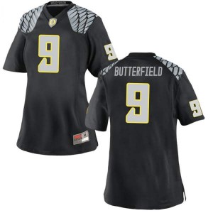 #9 Jay Butterfield University of Oregon Women's Football Replica Embroidery Jerseys Black