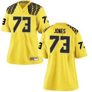 #73 Jayson Jones Oregon Women's Football Game Stitched Jerseys Gold