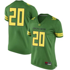 #20 Jayvaun Wilson University of Oregon Women's Football Game Football Jersey Green