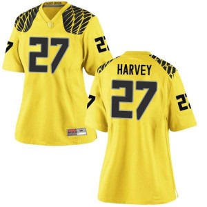 #27 John Harvey Oregon Ducks Women's Football Game Football Jerseys Gold