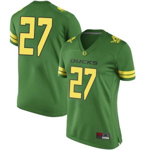 #27 John Harvey Oregon Ducks Women's Football Game Alumni Jerseys Green