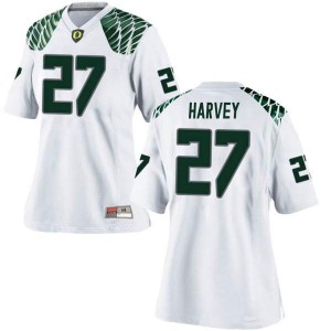 #27 John Harvey Ducks Women's Football Game Alumni Jerseys White