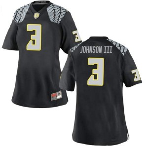 #3 Johnny Johnson III Ducks Women's Football Game University Jersey Black