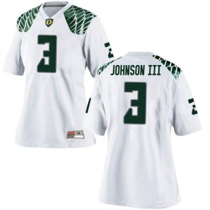 #3 Johnny Johnson III Ducks Women's Football Game College Jersey White