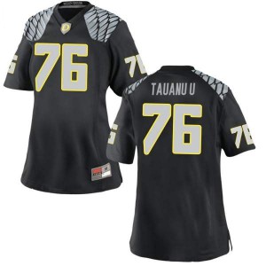 #76 Jonah Tauanu'u UO Women's Football Replica Stitched Jersey Black
