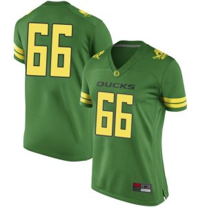 #66 Jonathan Denis Ducks Women's Football Game Embroidery Jerseys Green