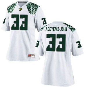 #33 Jordan Adeyemi-John Oregon Ducks Women's Football Game Football Jersey White