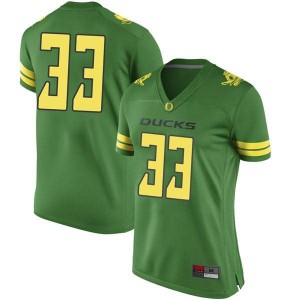 #33 Jordan Adeyemi-John Oregon Ducks Women's Football Replica NCAA Jerseys Green