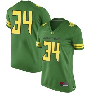 #34 Jordon Scott Oregon Women's Football Replica College Jerseys Green