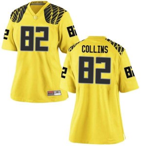 #82 Justin Collins Oregon Women's Football Game College Jerseys Gold