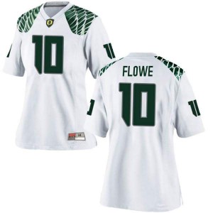 #10 Justin Flowe Oregon Women's Football Game Stitched Jersey White