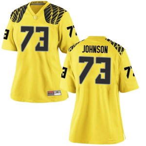 #73 Justin Johnson Oregon Women's Football Game Football Jerseys Gold