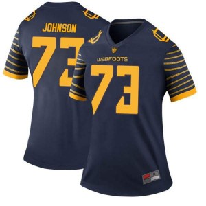 #73 Justin Johnson Oregon Ducks Women's Football Legend NCAA Jersey Navy