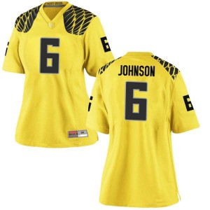 #6 Juwan Johnson Oregon Women's Football Replica Stitched Jerseys Gold