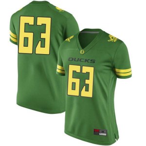 #63 Karsten Battles Oregon Women's Football Replica Stitched Jerseys Green