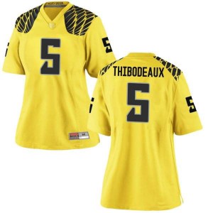 #5 Kayvon Thibodeaux Oregon Women's Football Replica Stitched Jerseys Gold