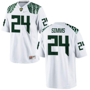 #24 Keith Simms Ducks Women's Football Authentic College Jersey White