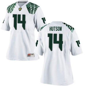 #14 Kris Hutson Ducks Women's Football Game High School Jerseys White