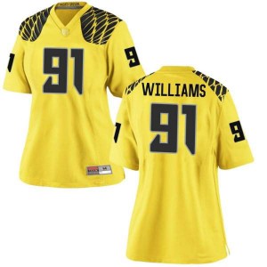 #91 Kristian Williams Oregon Women's Football Game Stitched Jerseys Gold