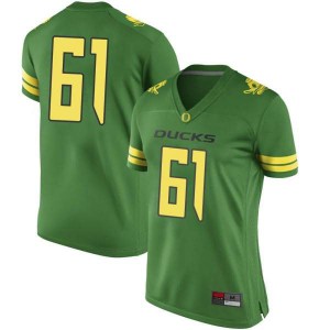 #61 Logan Sagapolu Oregon Women's Football Replica Stitched Jerseys Green
