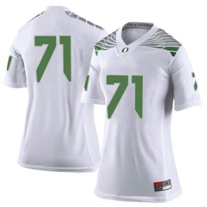#71 Malaesala Aumavae-Laulu Oregon Ducks Women's Football Limited Player Jersey White