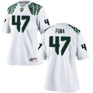 #47 Mase Funa Ducks Women's Football Game High School Jersey White