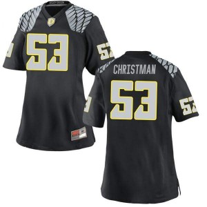 #53 Matt Christman University of Oregon Women's Football Replica Official Jersey Black