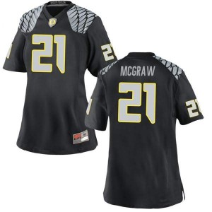 #21 Mattrell McGraw Oregon Ducks Women's Football Replica Official Jerseys Black