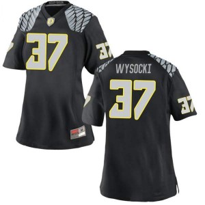 #37 Max Wysocki Oregon Ducks Women's Football Game University Jerseys Black